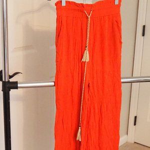 Coral wide leg pants, size small